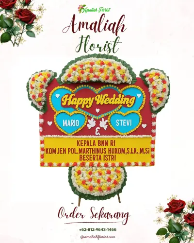 Karangan Papan Bunga Pernikahan di Bantang